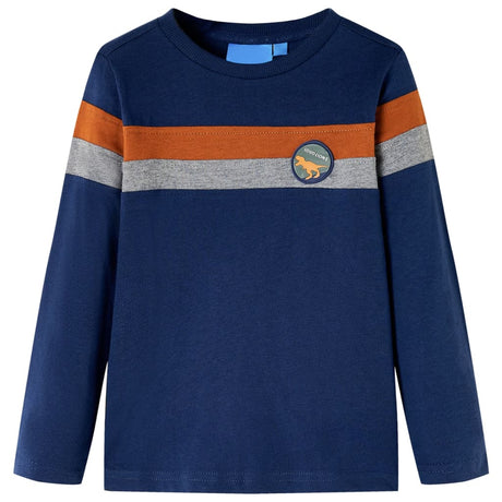 VidaXL Chemise enfant à manches longues 116 bleu marine