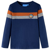 VidaXL Chemise enfant à manches longues 128 bleu marine