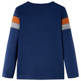 VidaXL Chemise enfant à manches longues 128 bleu marine