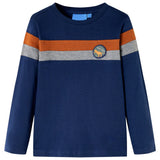 VidaXL Chemise enfant à manches longues 140 bleu marine