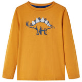 VidaXL Chemise enfant à manches longues 128 ocre foncé