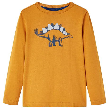 VidaXL Chemise enfant à manches longues 128 ocre foncé