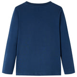 VidaXL Chemise enfant à manches longues 128 bleu marine