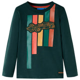 VidaXL Chemise enfant à manches longues 128 vert foncé