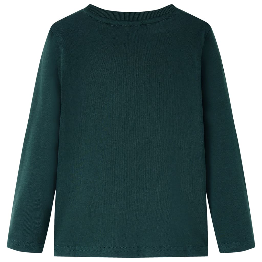 VidaXL Chemise enfant à manches longues 128 vert foncé