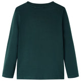 VidaXL Chemise enfant à manches longues 128 vert foncé