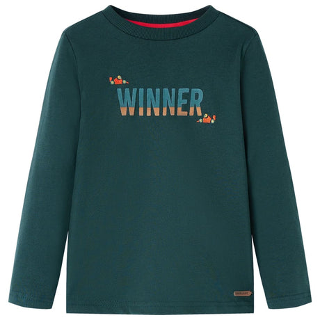 VidaXL Chemise enfant à manches longues 104 vert foncé