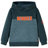 VidaXL Pull enfant à capuche 92 vert foncé