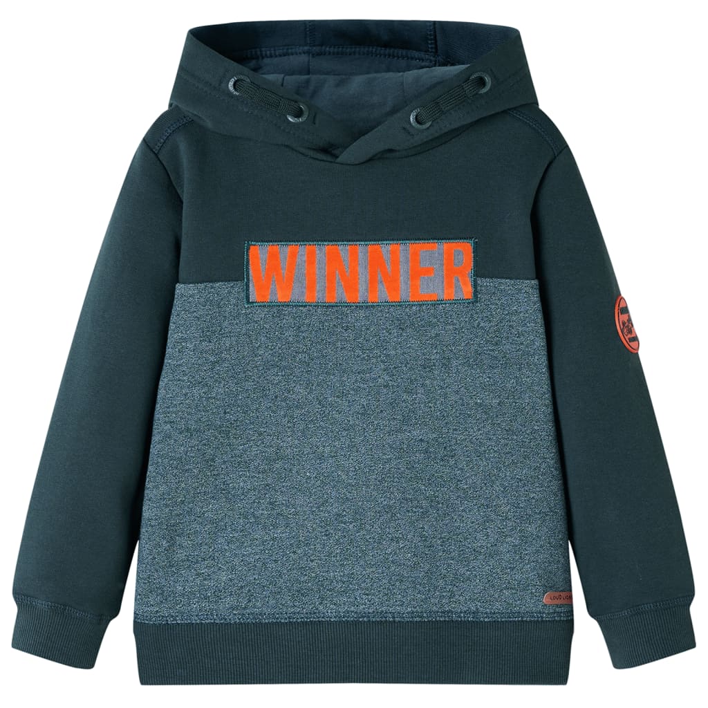 VidaXL Pull enfant à capuche 104 vert foncé
