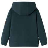 VidaXL Pull enfant à capuche 128 vert foncé