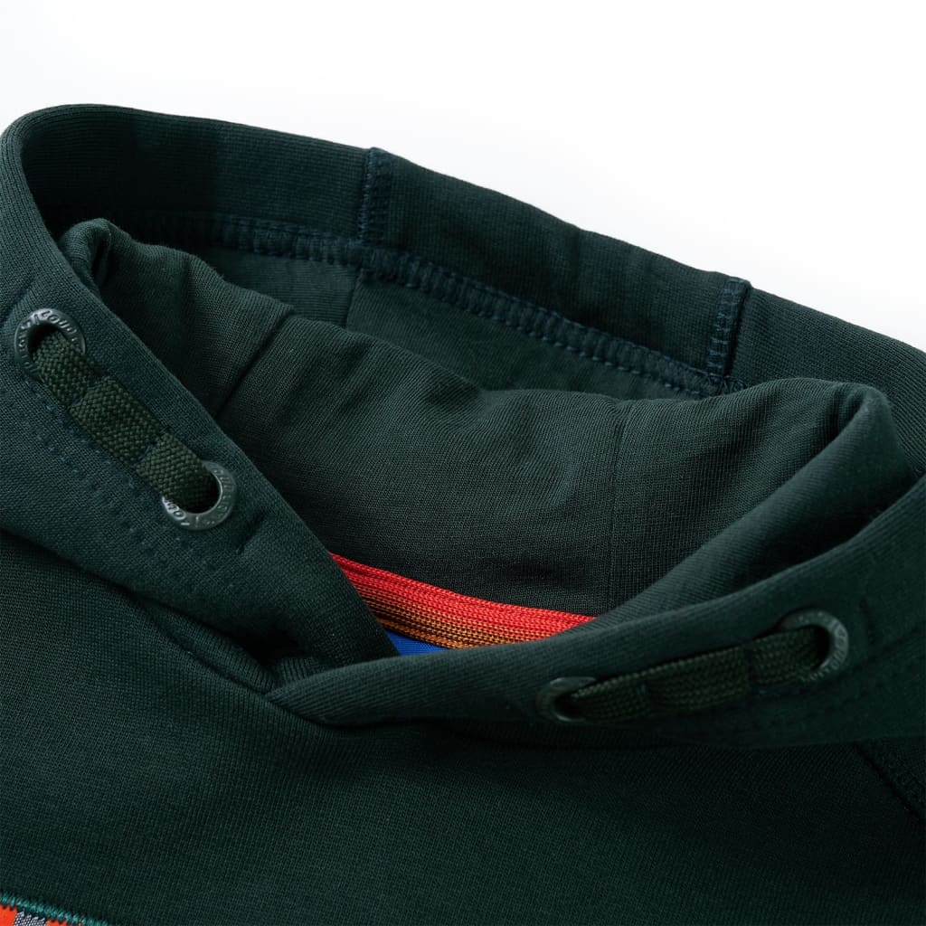 VidaXL Pull enfant à capuche 140 vert foncé