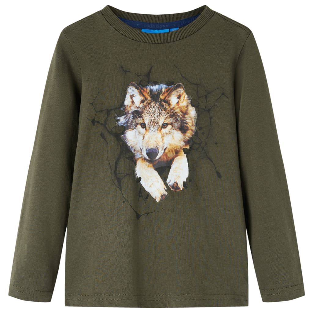 VidaXL Chemise enfant à manches longues 116 kaki