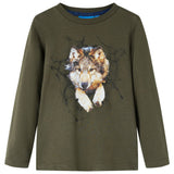 VidaXL Chemise enfant à manches longues 116 kaki