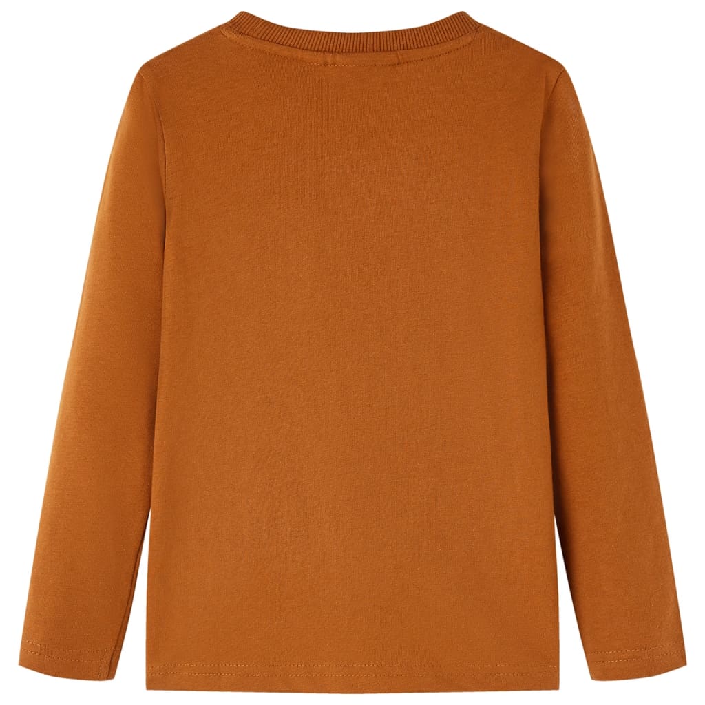 VidaXL Chemise enfant à manches longues 104 couleur cognac