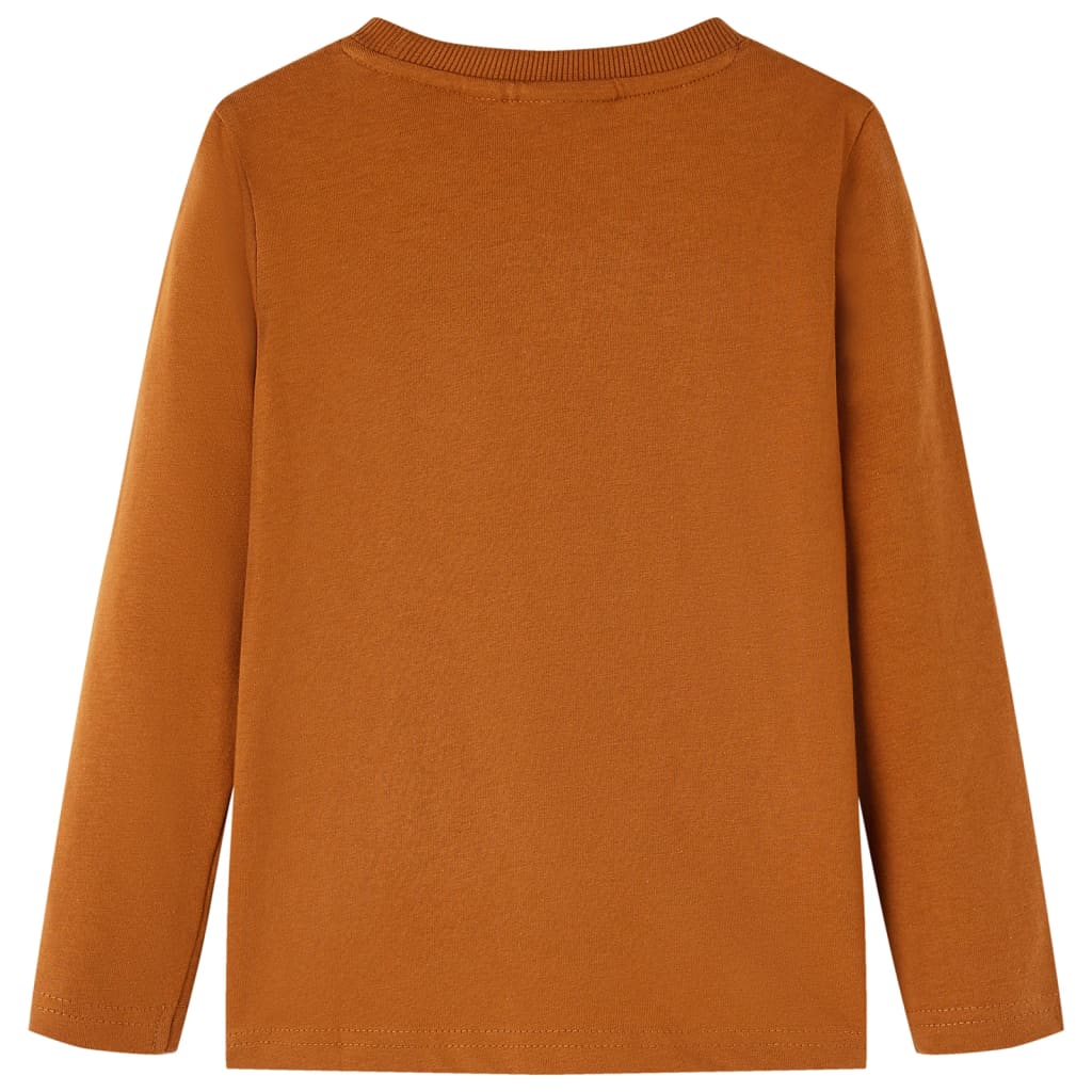 VidaXL Chemise enfant à manches longues 116 couleur cognac