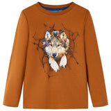 VidaXL Chemise enfant à manches longues 128 couleur cognac