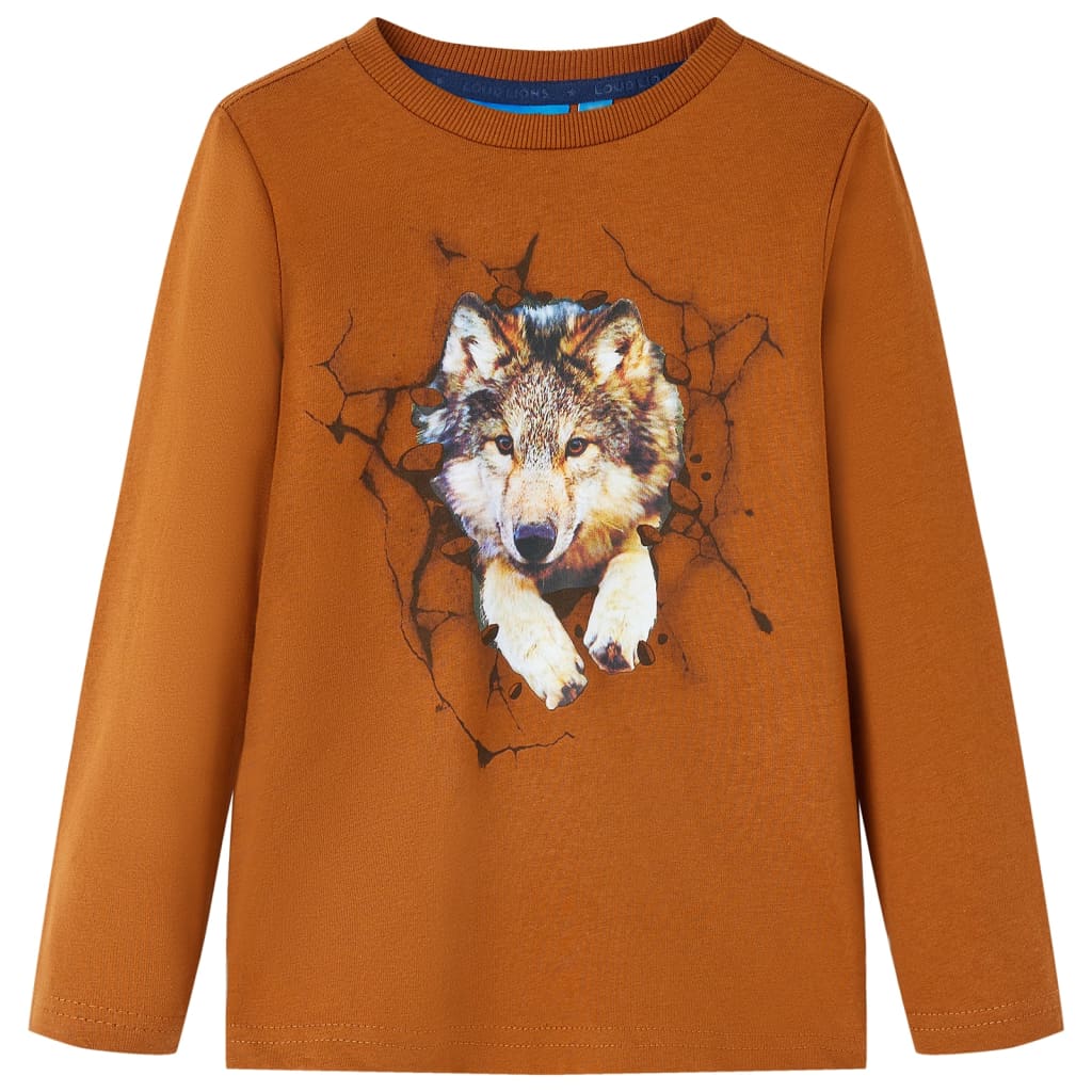 VidaXL Chemise enfant à manches longues 140 couleur cognac