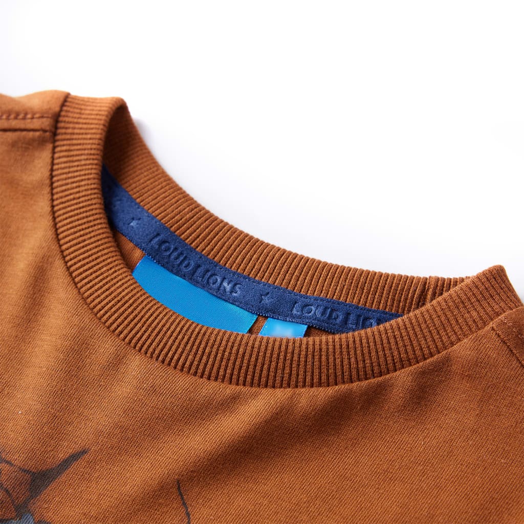 VidaXL Chemise enfant à manches longues 140 couleur cognac