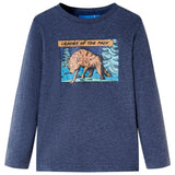 VidaXL Chemise enfant à manches longues 92 bleu foncé mélangé