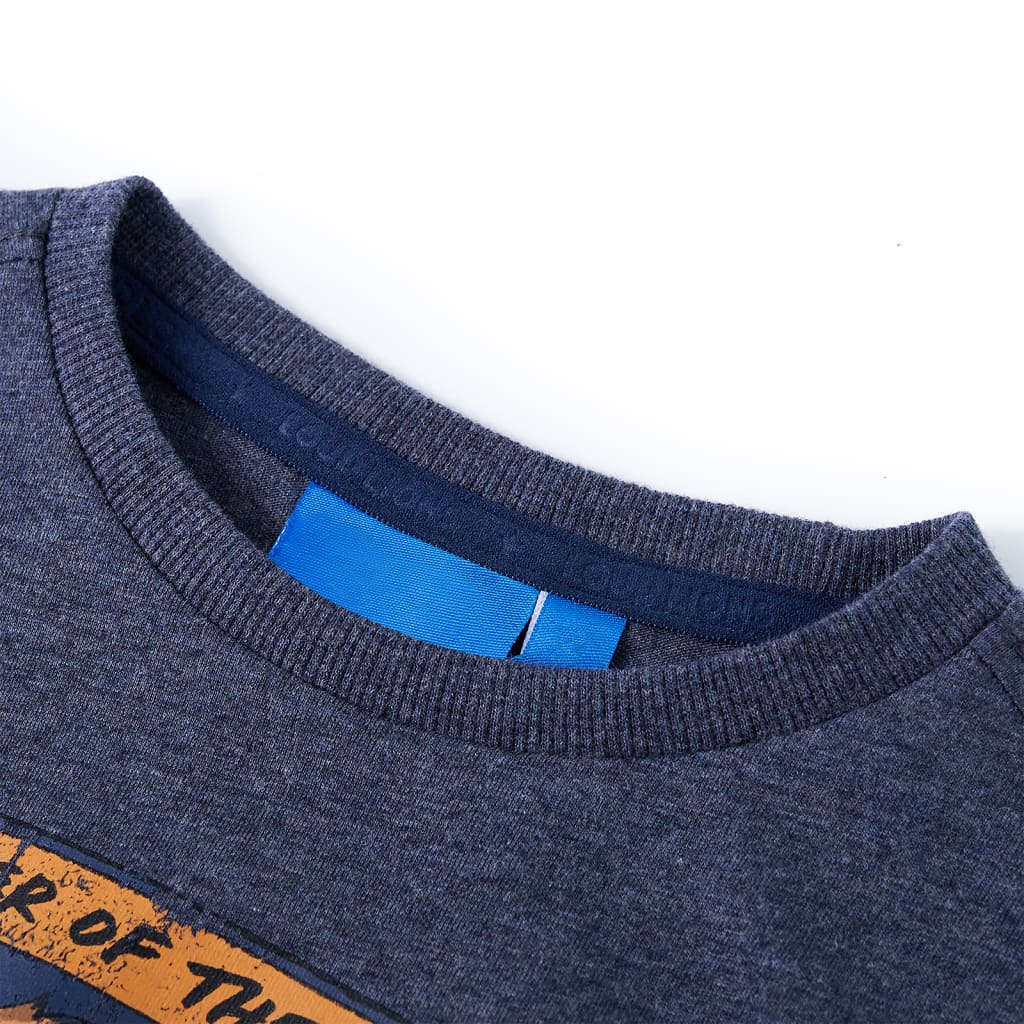 VidaXL Chemise enfant à manches longues 128 bleu foncé mélangé
