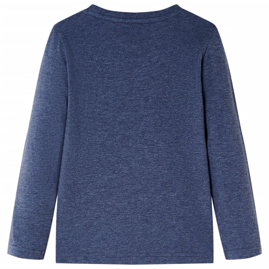 VidaXL Chemise enfant à manches longues 140 bleu foncé mélangé