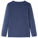 VidaXL Chemise enfant à manches longues 140 bleu foncé mélangé