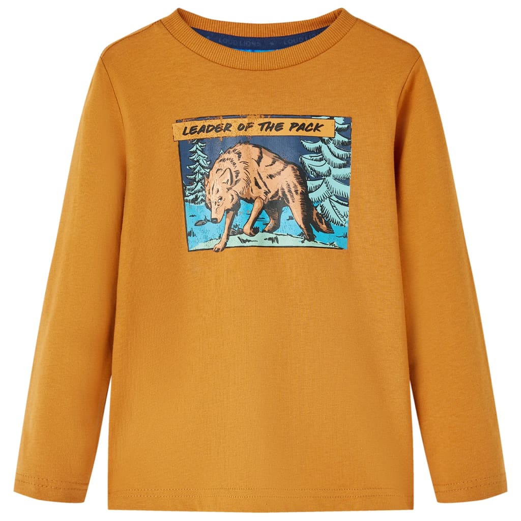 VidaXL Chemise enfant à manches longues 104 ocre foncé
