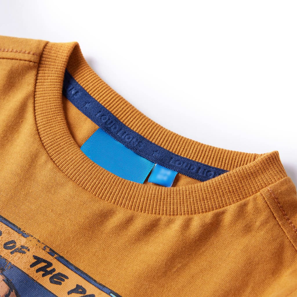 VidaXL Chemise enfant à manches longues 140 ocre foncé foncé