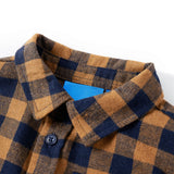 VidaXL Chemise enfant à carreaux 128 cognac et bleu