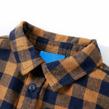 VidaXL Chemise enfant à carreaux 140 cognac et bleu