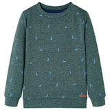 VidaXL Pull enfant 128 vert foncé mélangé