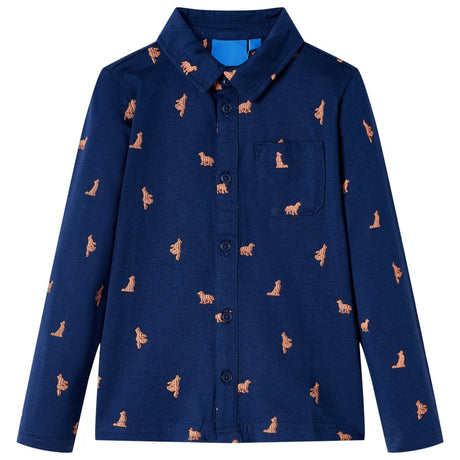VidaXL Chemise enfant 116 bleu marine