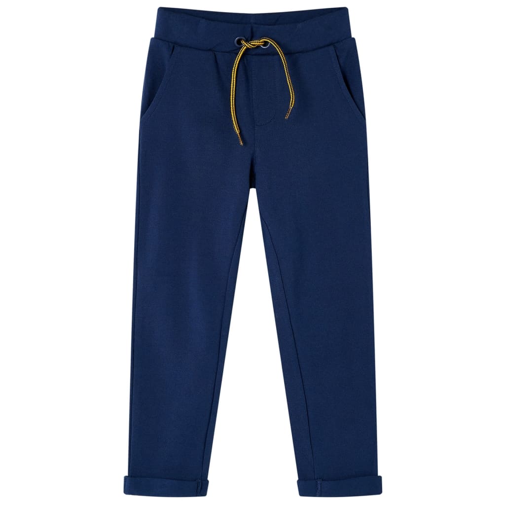 VidaXL Pantalon enfant avec cordon de serrage 128 bleu marine