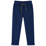 VidaXL Pantalon enfant avec cordon de serrage 128 bleu marine