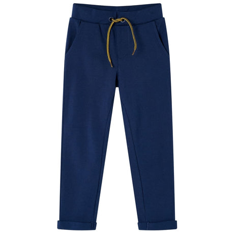 VidaXL Pantalon enfant avec cordon de serrage 128 bleu marine