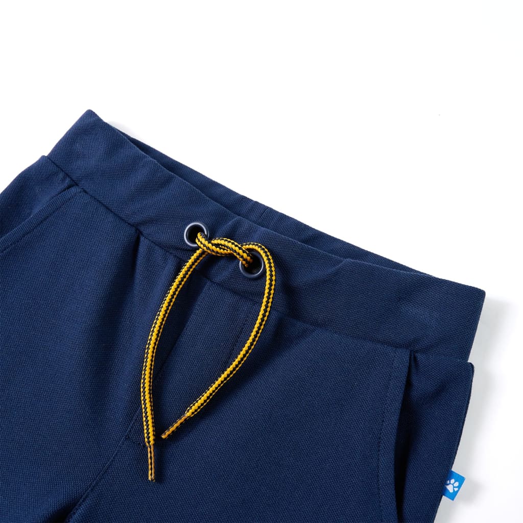 VidaXL Pantalon enfant avec cordon de serrage 128 bleu marine