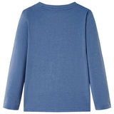 VidaXL Chemise enfant à manches longues 116 bleu mélangé