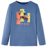 VidaXL Chemise enfant à manches longues 128 bleu mélangé