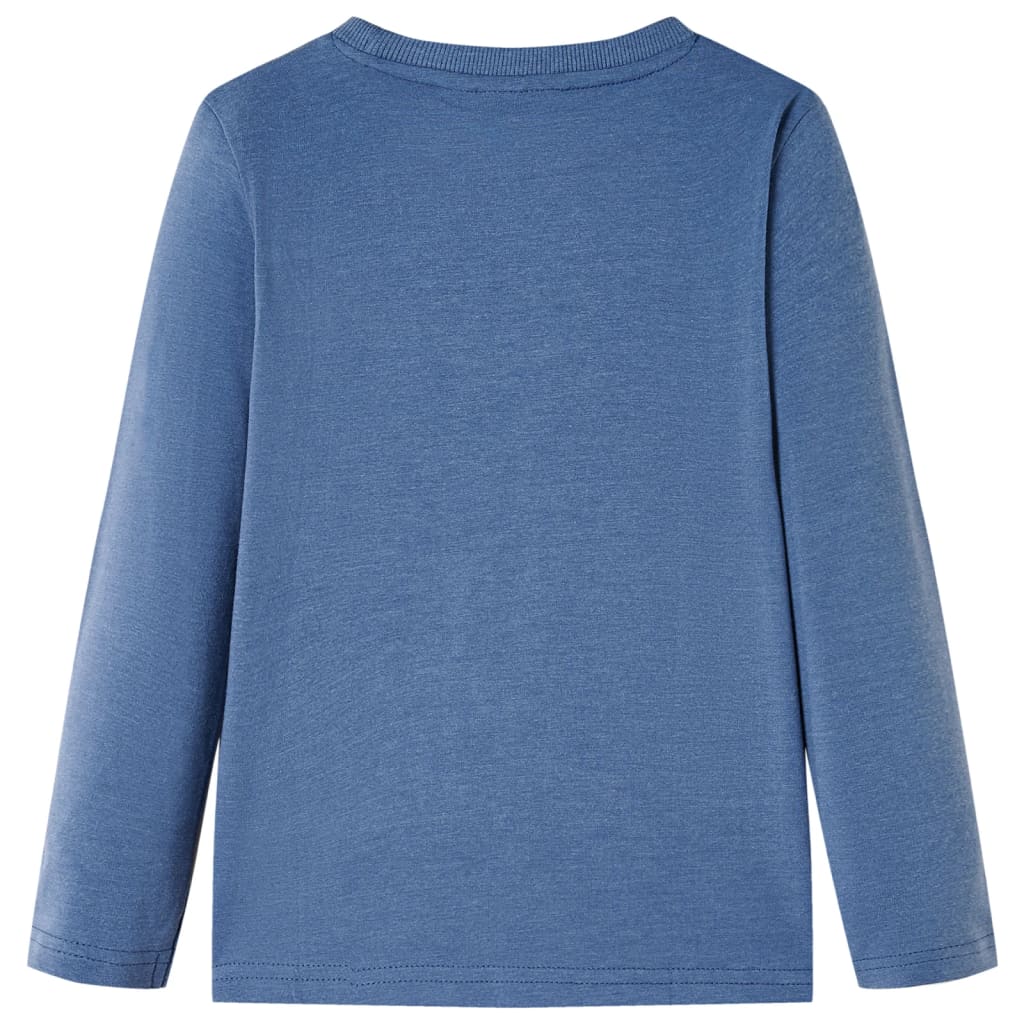 VidaXL Chemise enfant à manches longues 128 bleu mélangé