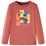 VidaXL Chemise enfant à manches longues 140 couleur henné