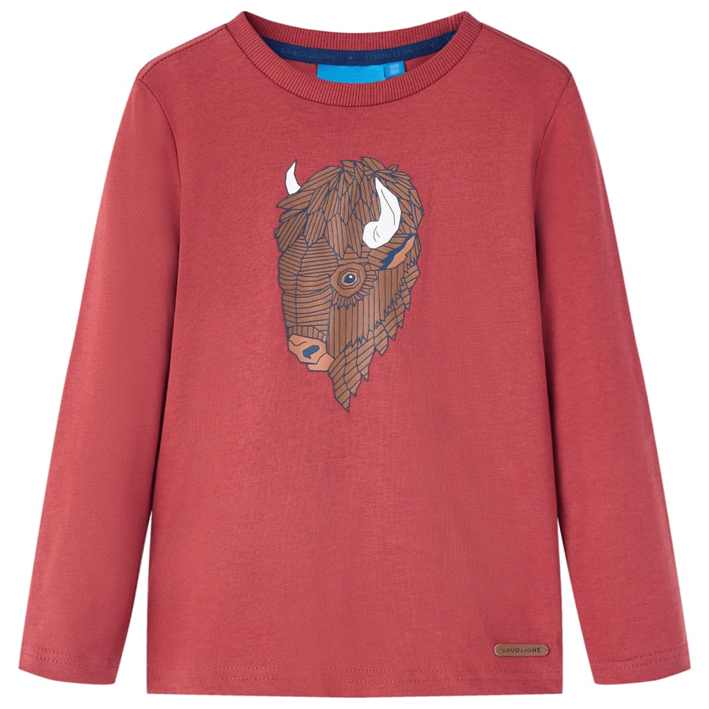 VidaXL Chemise enfant à manches longues 92 rouge-marron