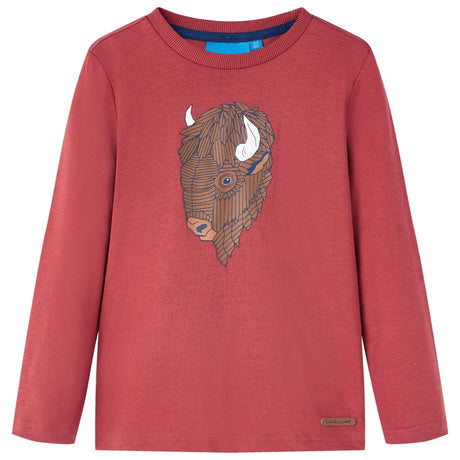 VidaXL Chemise enfant à manches longues 116 rouge marron