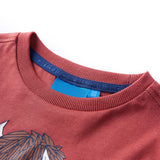 VidaXL Chemise enfant à manches longues 116 rouge marron
