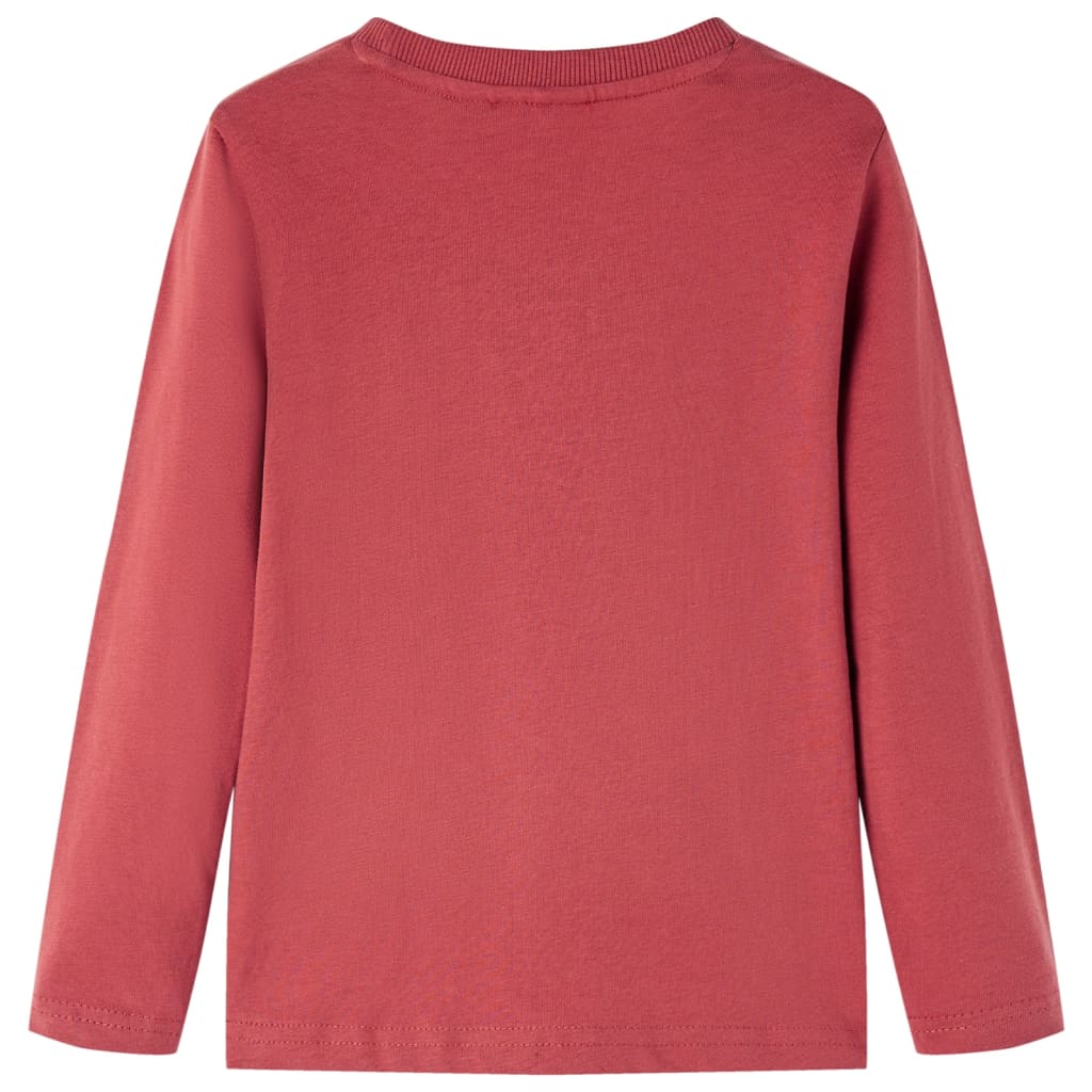 VidaXL Chemise enfant à manches longues 128 rouge marron