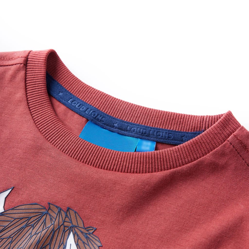 VidaXL Chemise enfant à manches longues 128 rouge marron