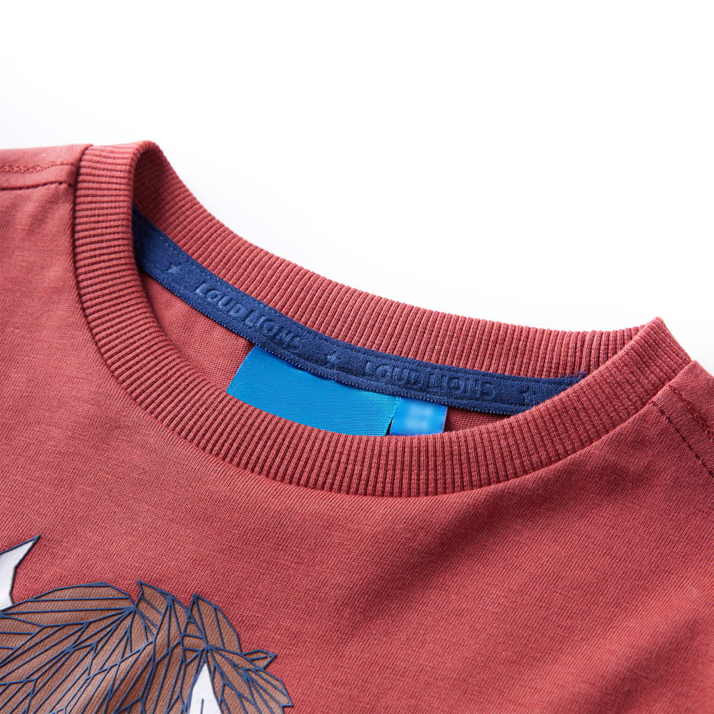 VidaXL Chemise enfant à manches longues 140 rouge-marron