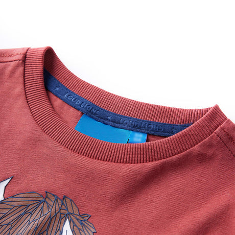 VidaXL Chemise enfant à manches longues 140 rouge-marron