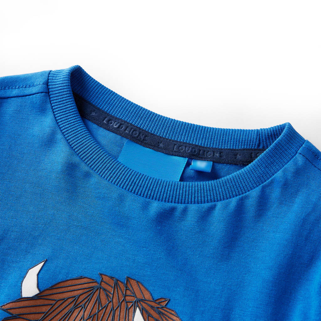 VidaXL Chemise enfant à manches longues 104 bleu cobalt