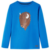 VidaXL Chemise enfant à manches longues 116 bleu cobalt