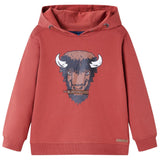 VidaXL Pull enfant à capuche 116 rouge marron